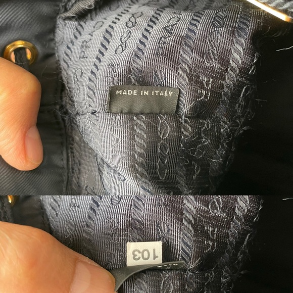 PRADA Duet Nylon bucket navy bag $1,820 - Picture 16 of 16